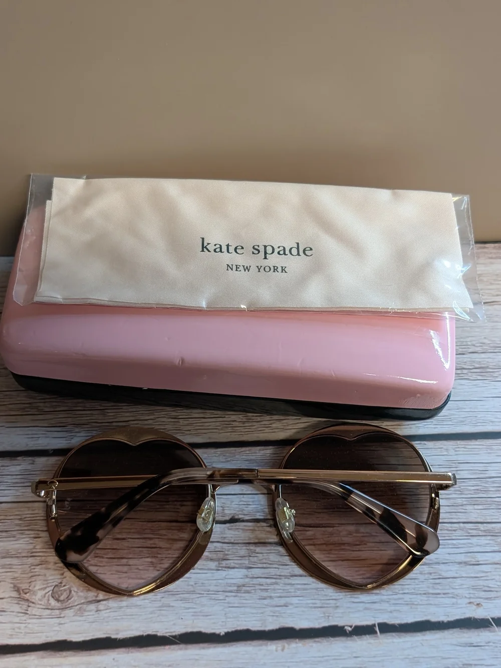 Kate Spade Rosaria Pink Heart Cutout Round Sunglasses 53mm